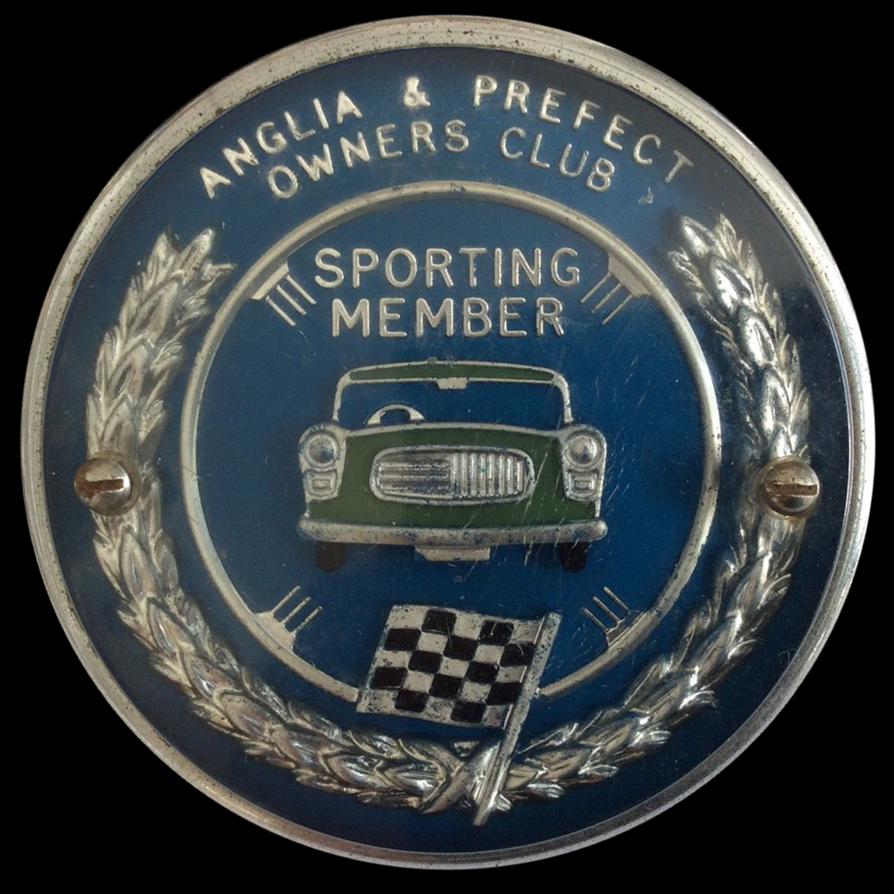 Ford Anglia & Prefect Club car badge